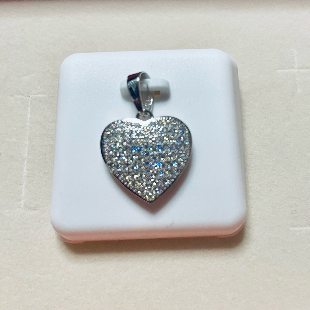 Moissanite Silver Heart Pendant